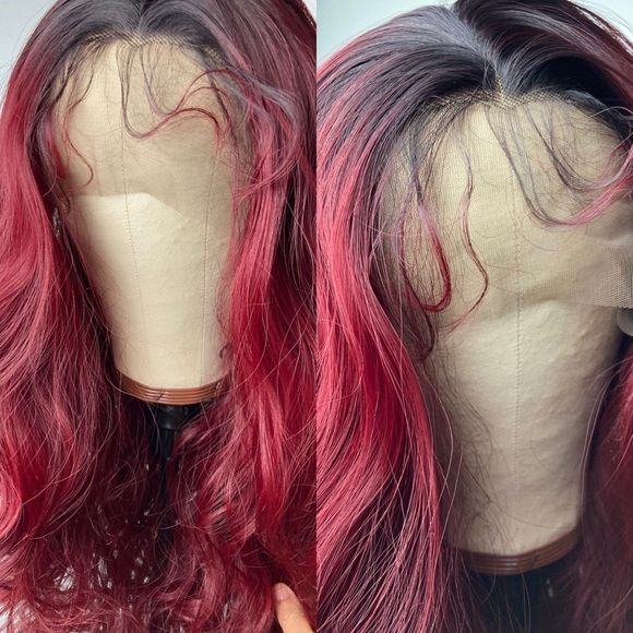 99JBurgundy Lace Front Wig - Picture 3 of 7